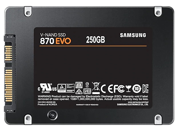 Накопитель SSD 2.5" 250 Gb Samsung SATA III 870 EVO (R560/W530MB/s) (MZ-77E250BW analog MZ-76E250BW)